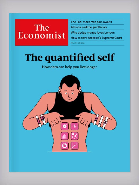 The Economist 표지. "The quantified self &mdash; How data can help you live longer"